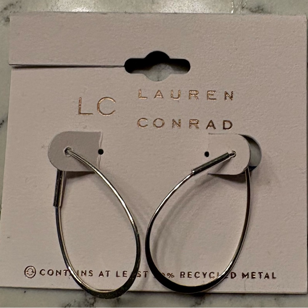 LC Lauren Conrad  Silver Teardrop Earrings